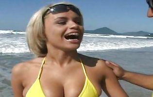 Blonde Latina Aghatha sucks Tony Tigraos big juicy fuck stick