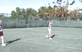 Losers in an all-girl tennis match have to eat pussy